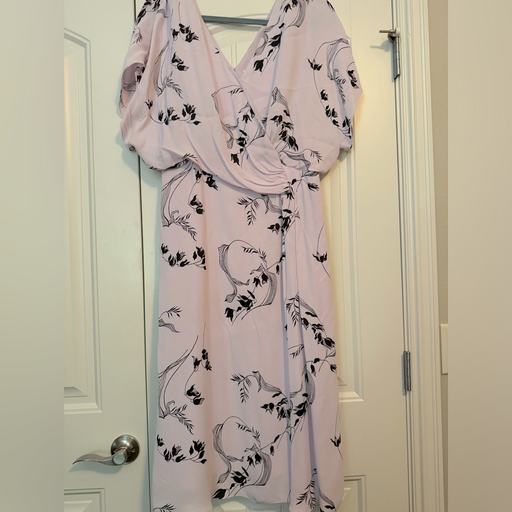 Lewit Lavender With Black Dress- 100%Vicose Size 12